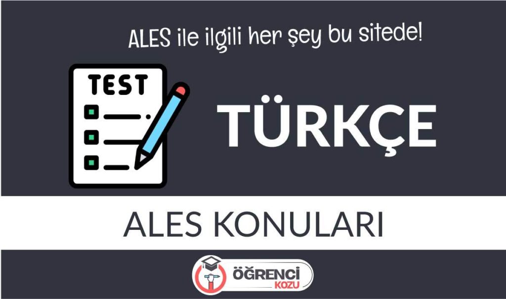 ALES Türkçe Konuları 2020 ve ALES Konu Dağılımı PDF