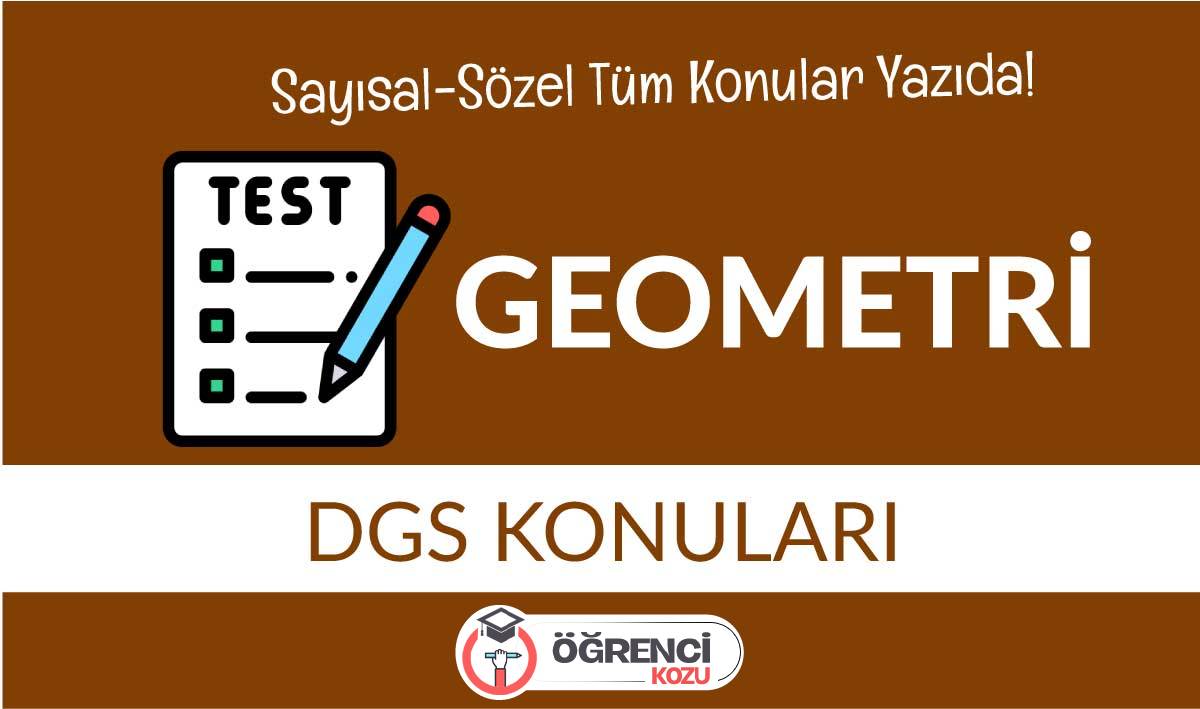 2020 DGS Geometri Konuları