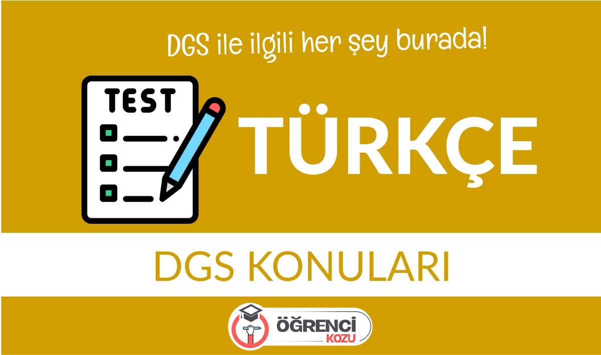 2020 DGS Türkçe Konuları